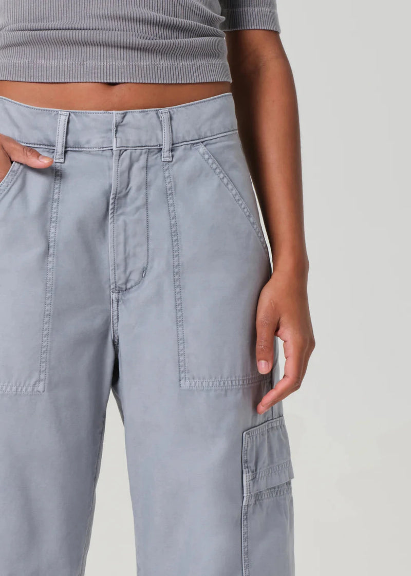 Marcelle Low Slung Cargo Pants-Denim-Uniquities