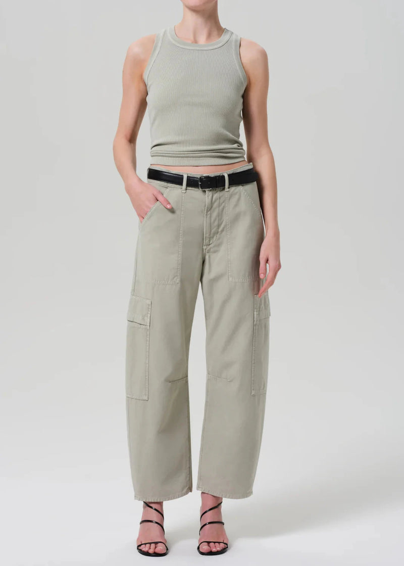 Marcelle Low Slung Cargo Pants-Denim-Uniquities