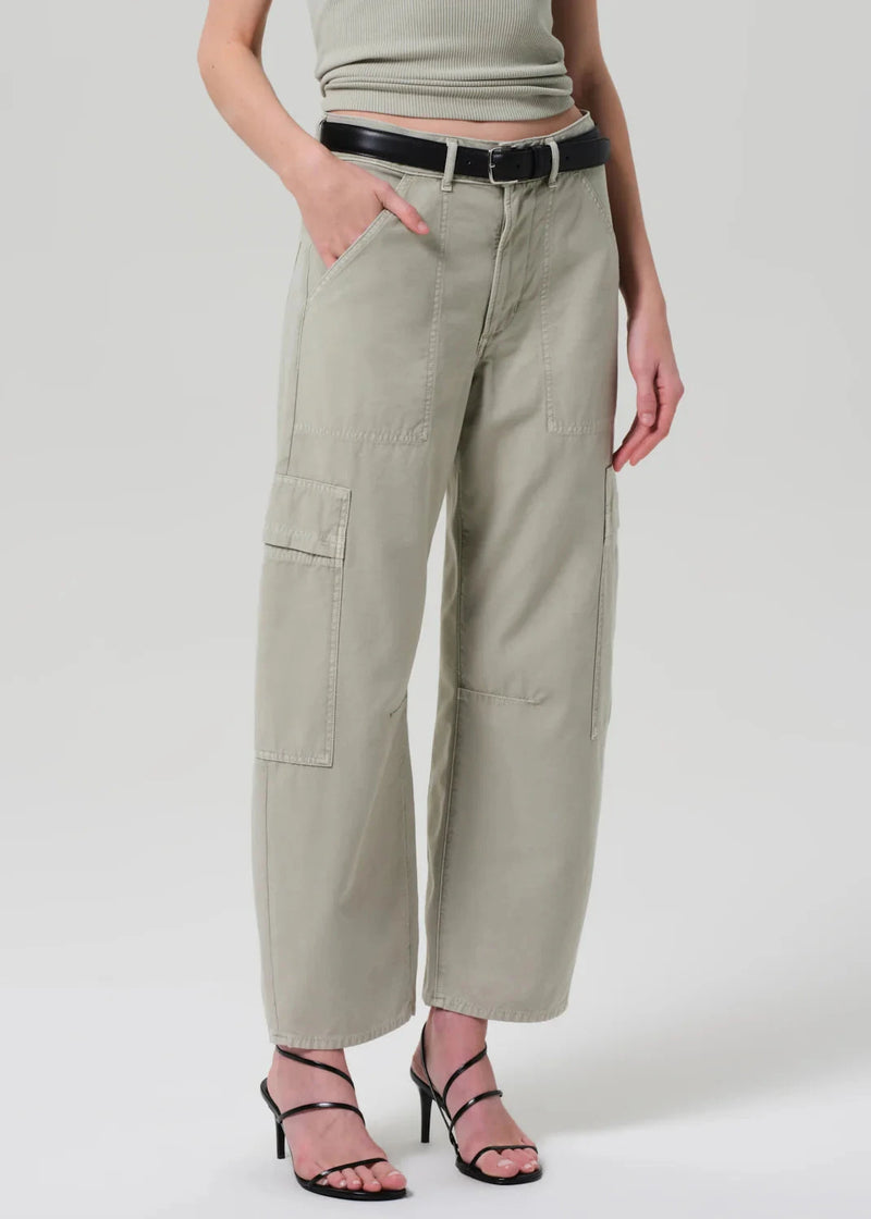 Marcelle Low Slung Cargo Pants-Denim-Uniquities
