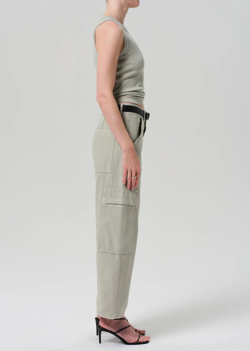 Marcelle Low Slung Cargo Pants-Denim-Uniquities