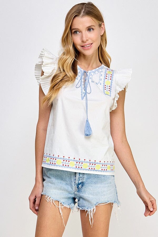 Clarice Frill Top-Tops/Blouses-Uniquities