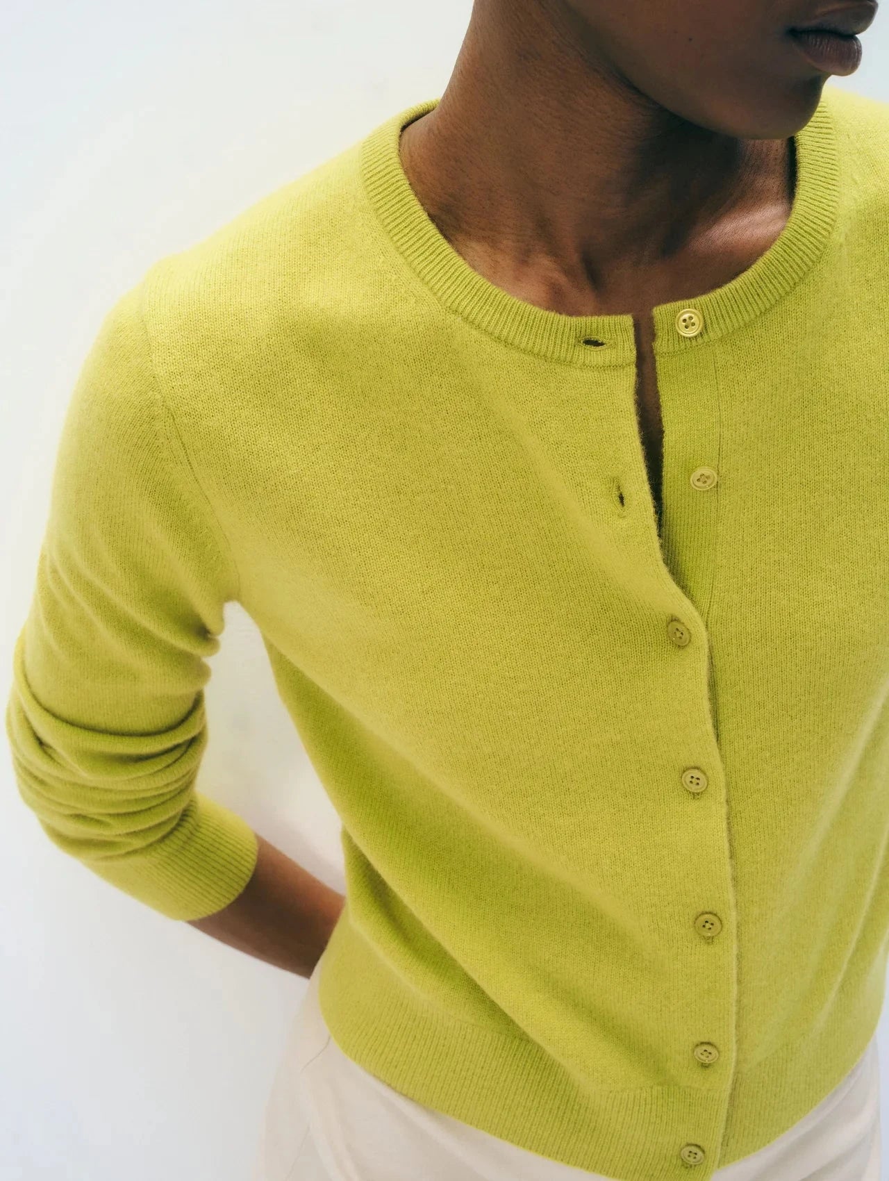 Cashmere Crewneck Cardigan Sweaters White + Warren 