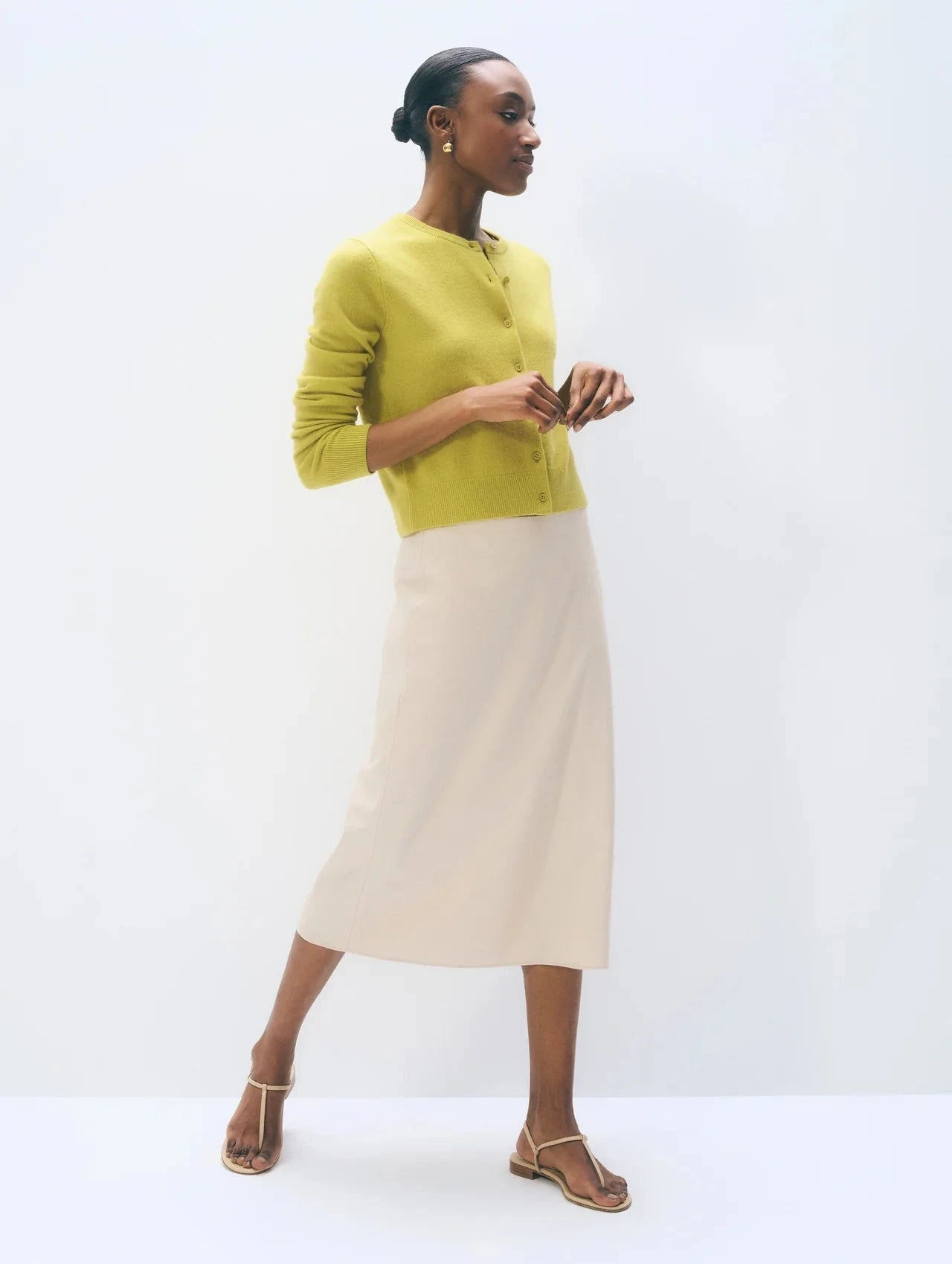 Cashmere Crewneck Cardigan Sweaters White + Warren 