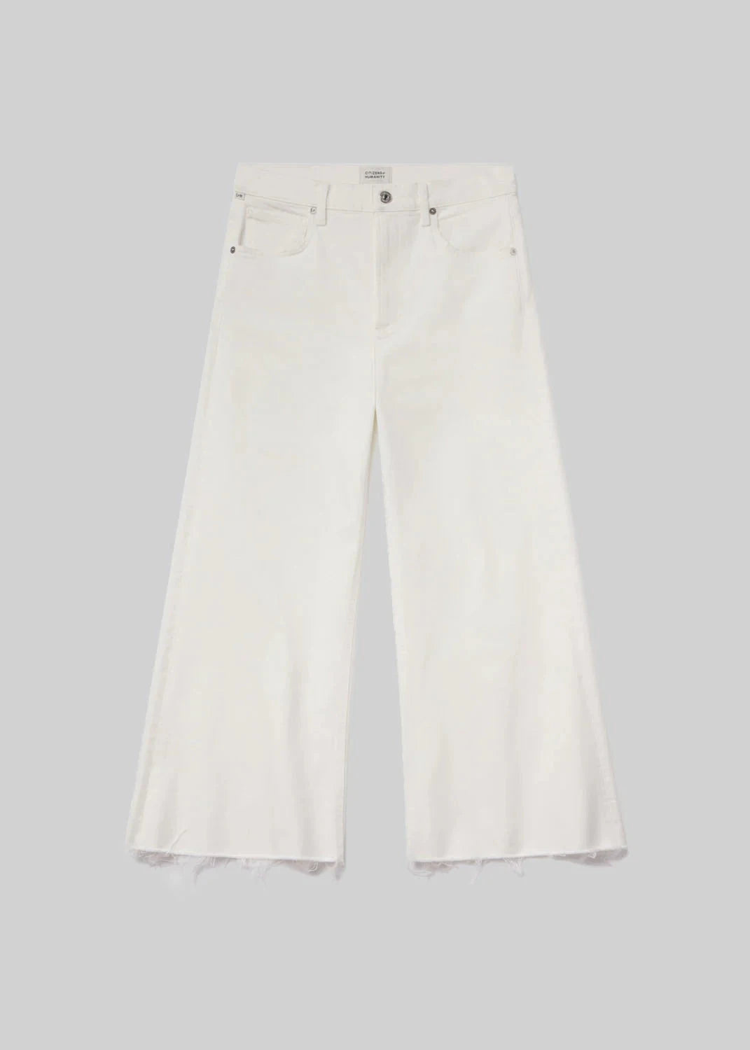 Lyra Wide Leg Crop Jeans in Soft White-Denim-Uniquities
