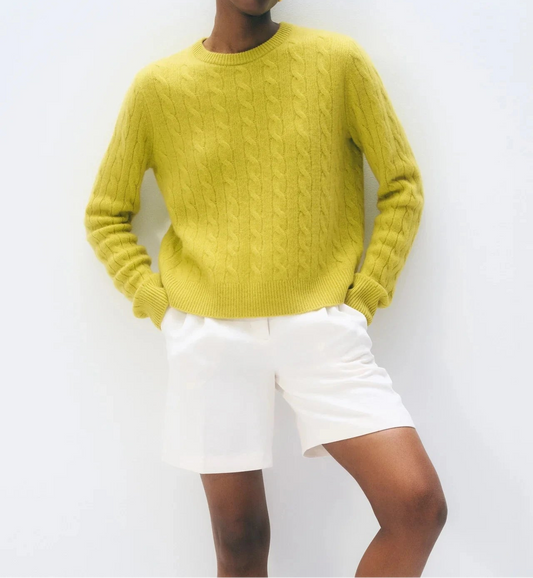 Cashmere Cable Crewneck-Sweaters-Uniquities
