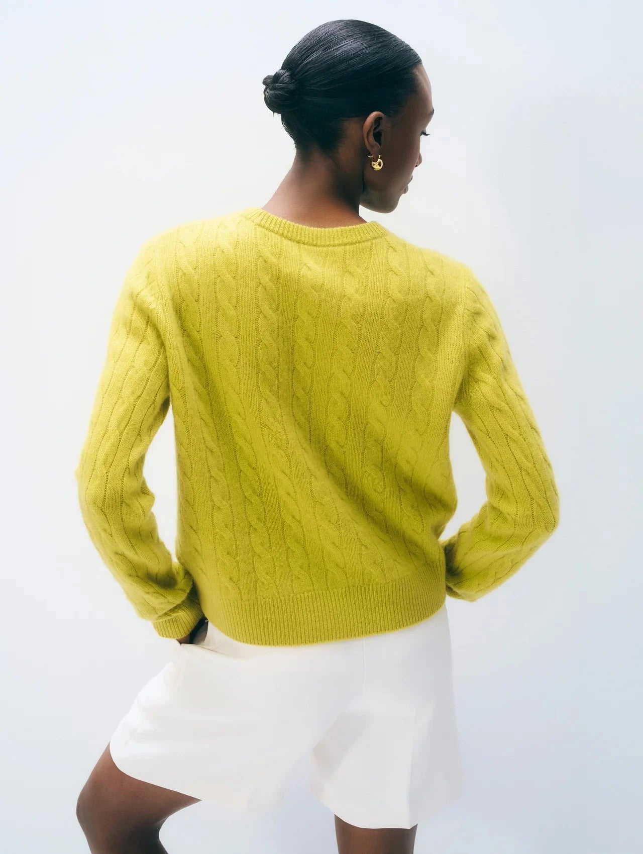 Cashmere Cable Crewneck Sweaters White + Warren 