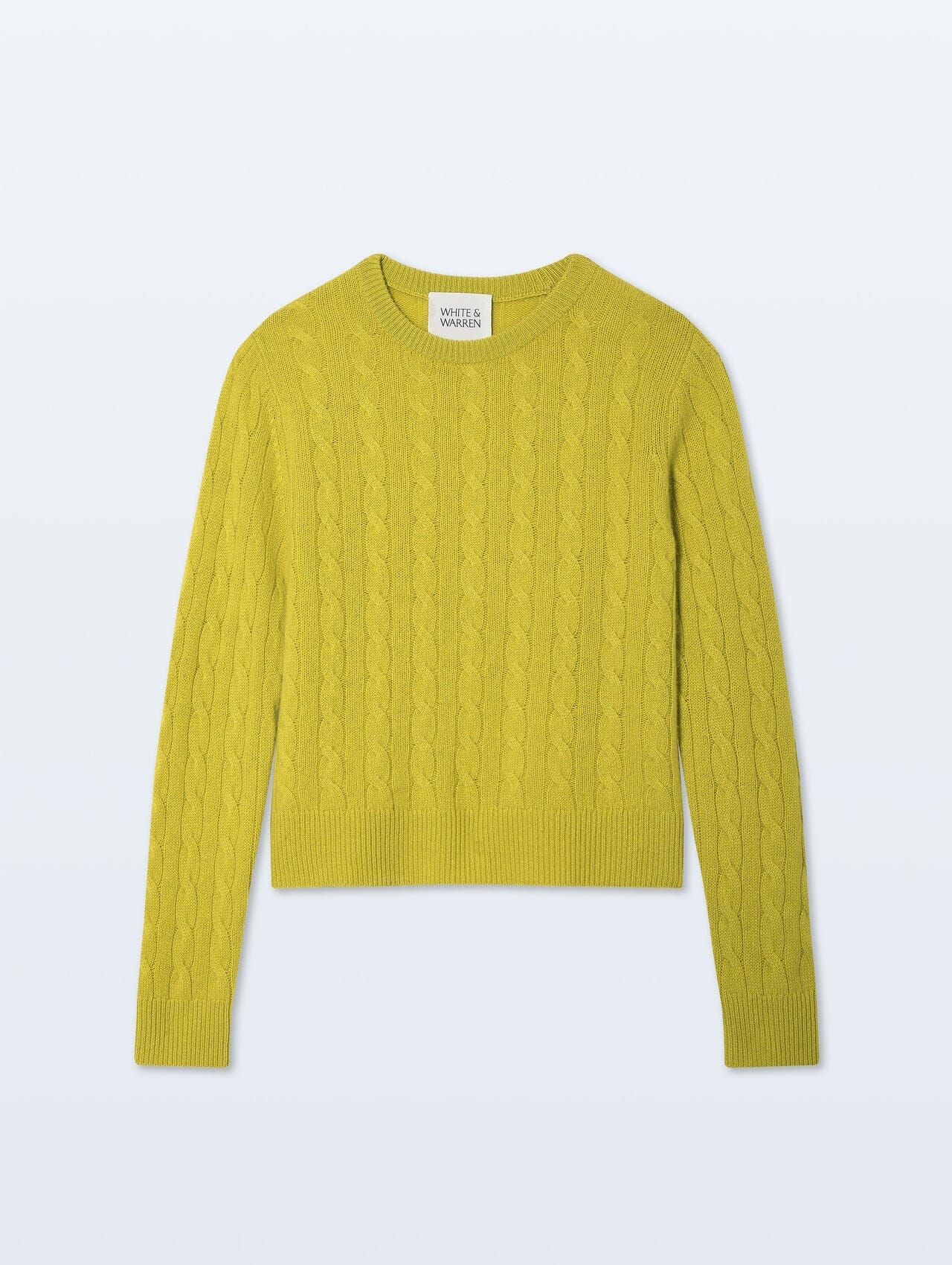 Cashmere Cable Crewneck Sweaters White + Warren 