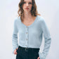 Cashmere Scoop Crop Cardigan White + Warren 