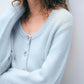 Cashmere Scoop Crop Cardigan White + Warren 