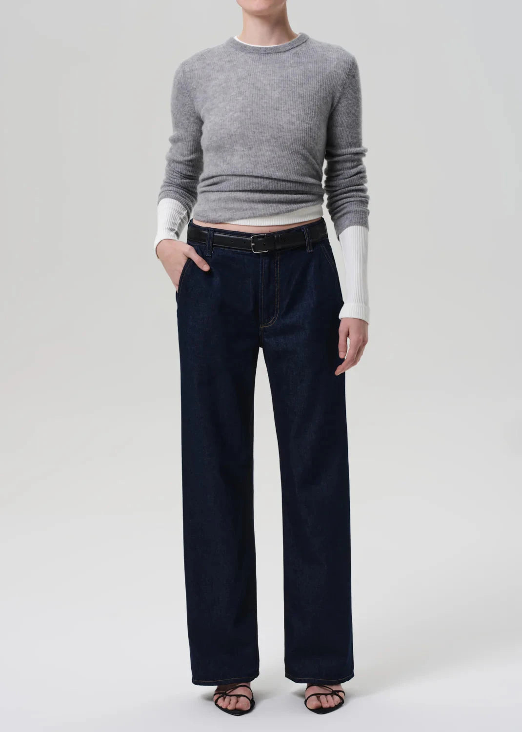 Annina Pocket Trouser 30"-Denim-Uniquities
