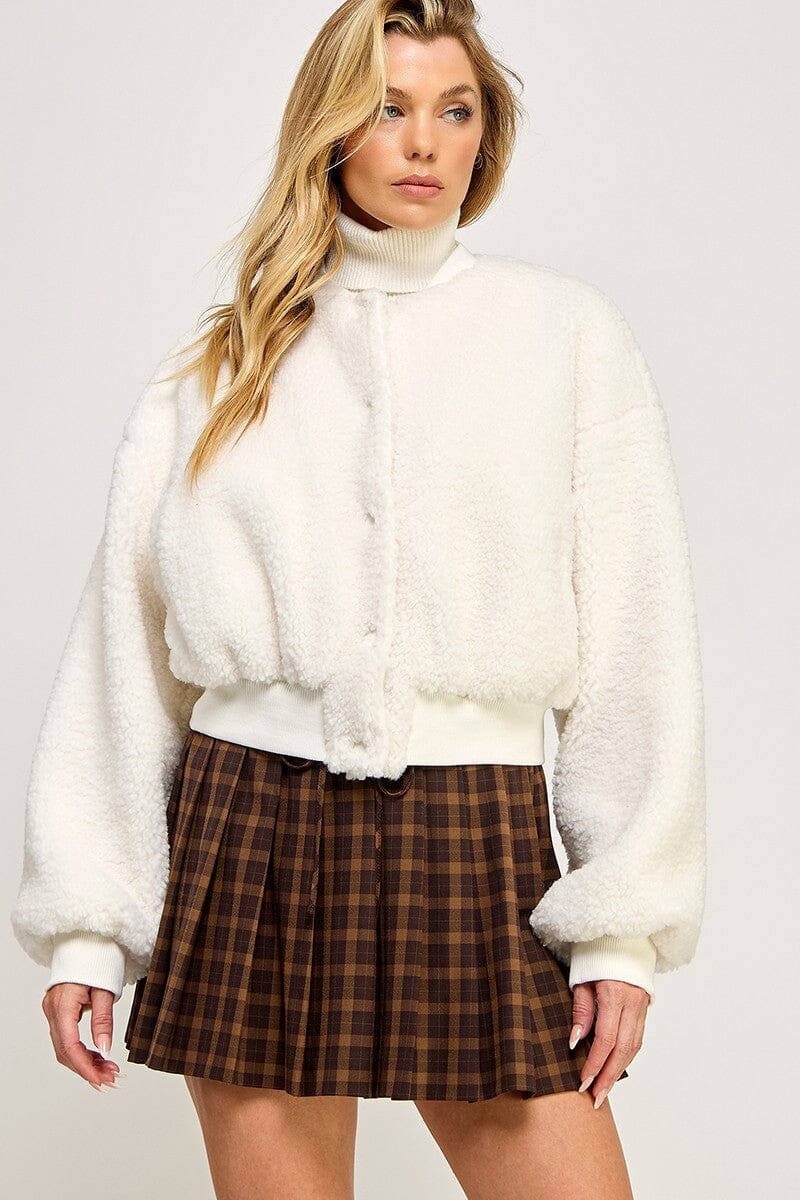 Teddy Bomber Jacket-Jackets-Uniquities