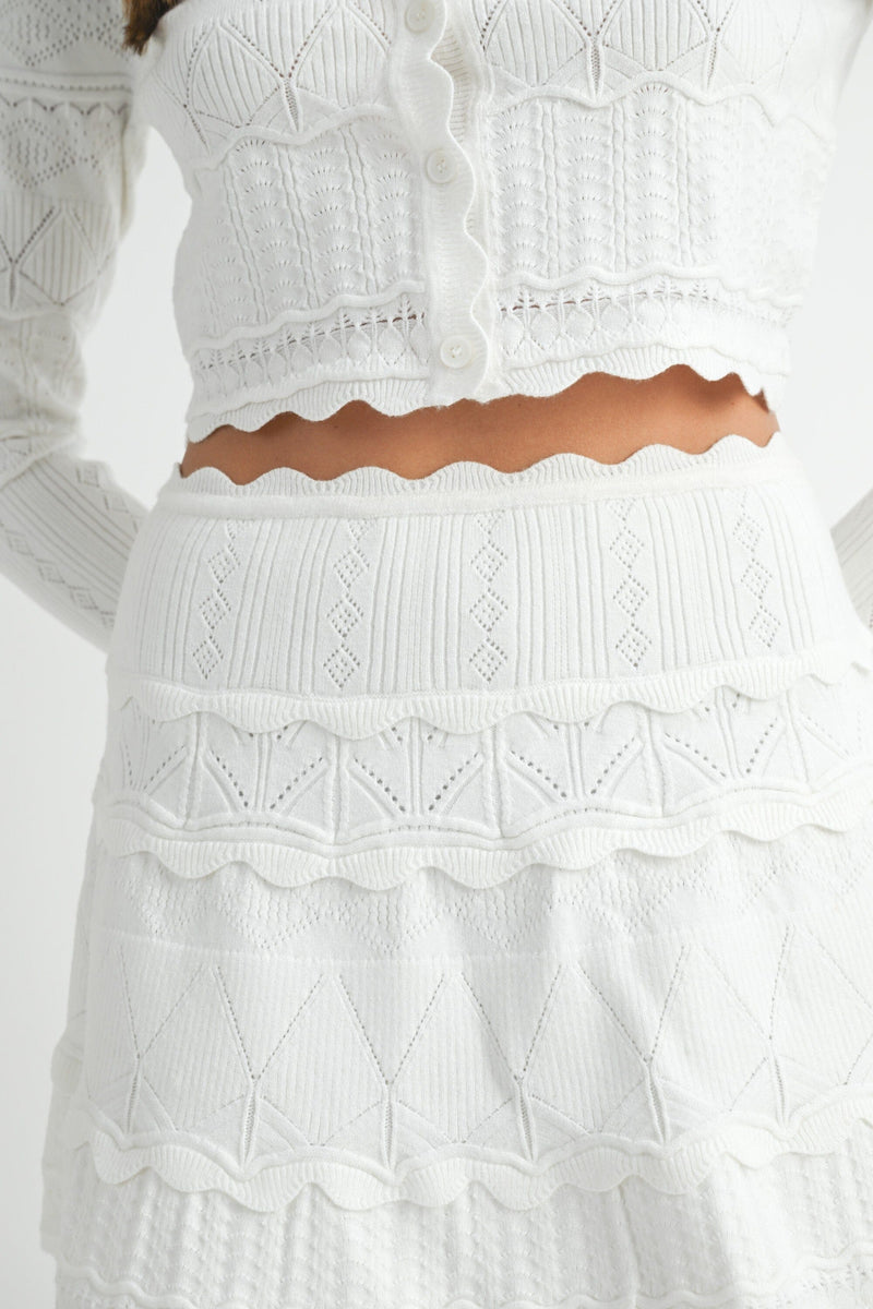 Elizabeth Scallop Cardigan-Tops/Blouses-Uniquities