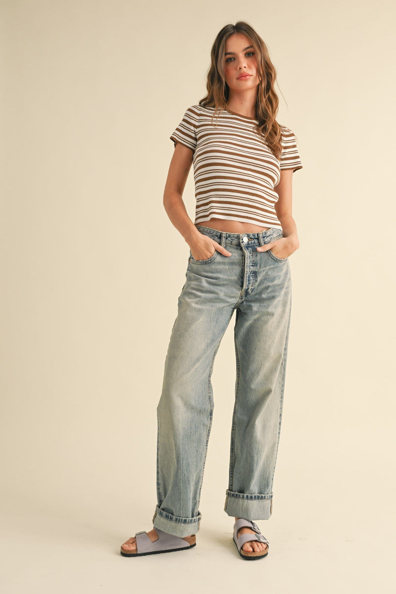 Fia Striped Tee-Tee Shirts-Uniquities