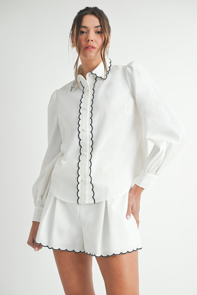 Saylor Scallop Top-Tops/Blouses-Uniquities