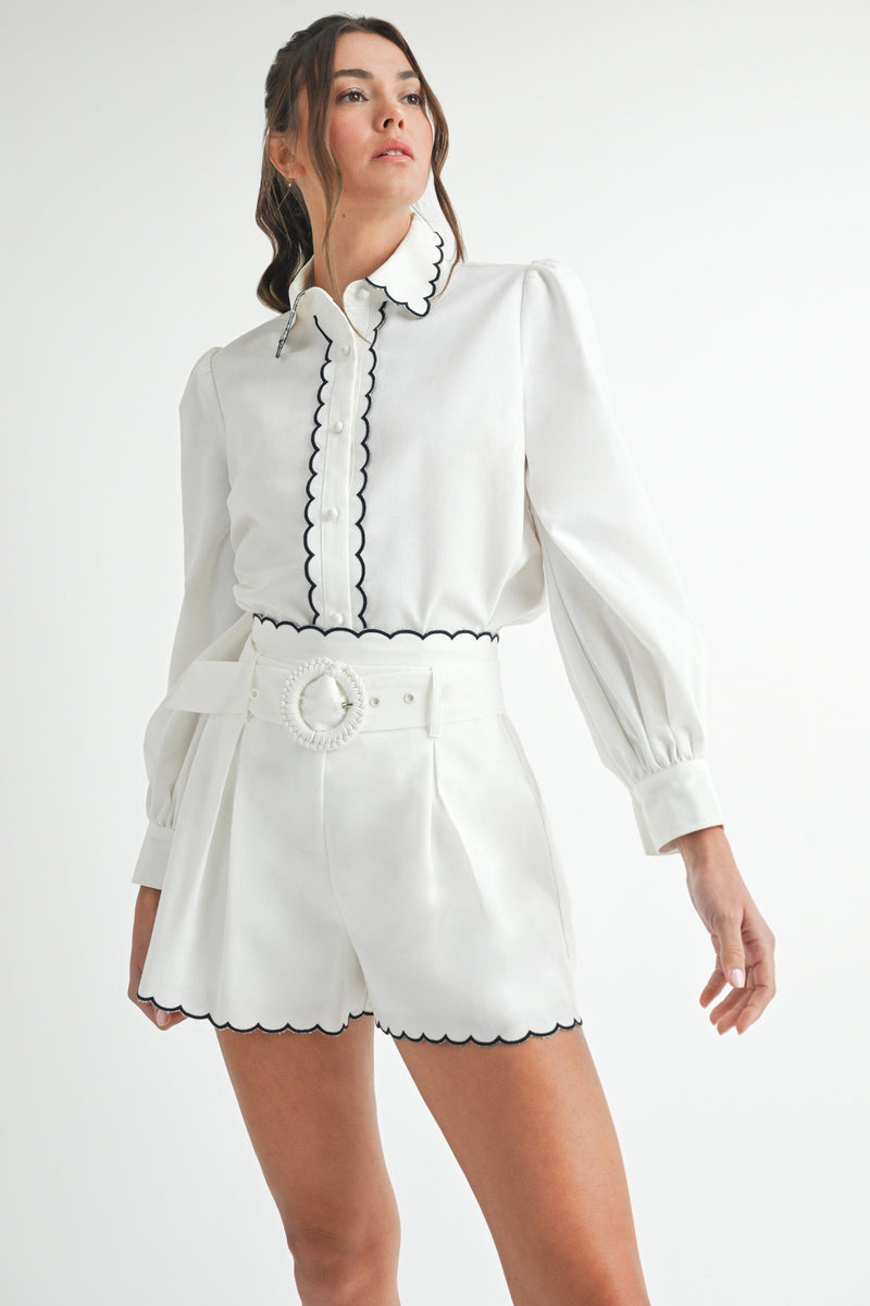 Saylor Scallop Top-Tops/Blouses-Uniquities