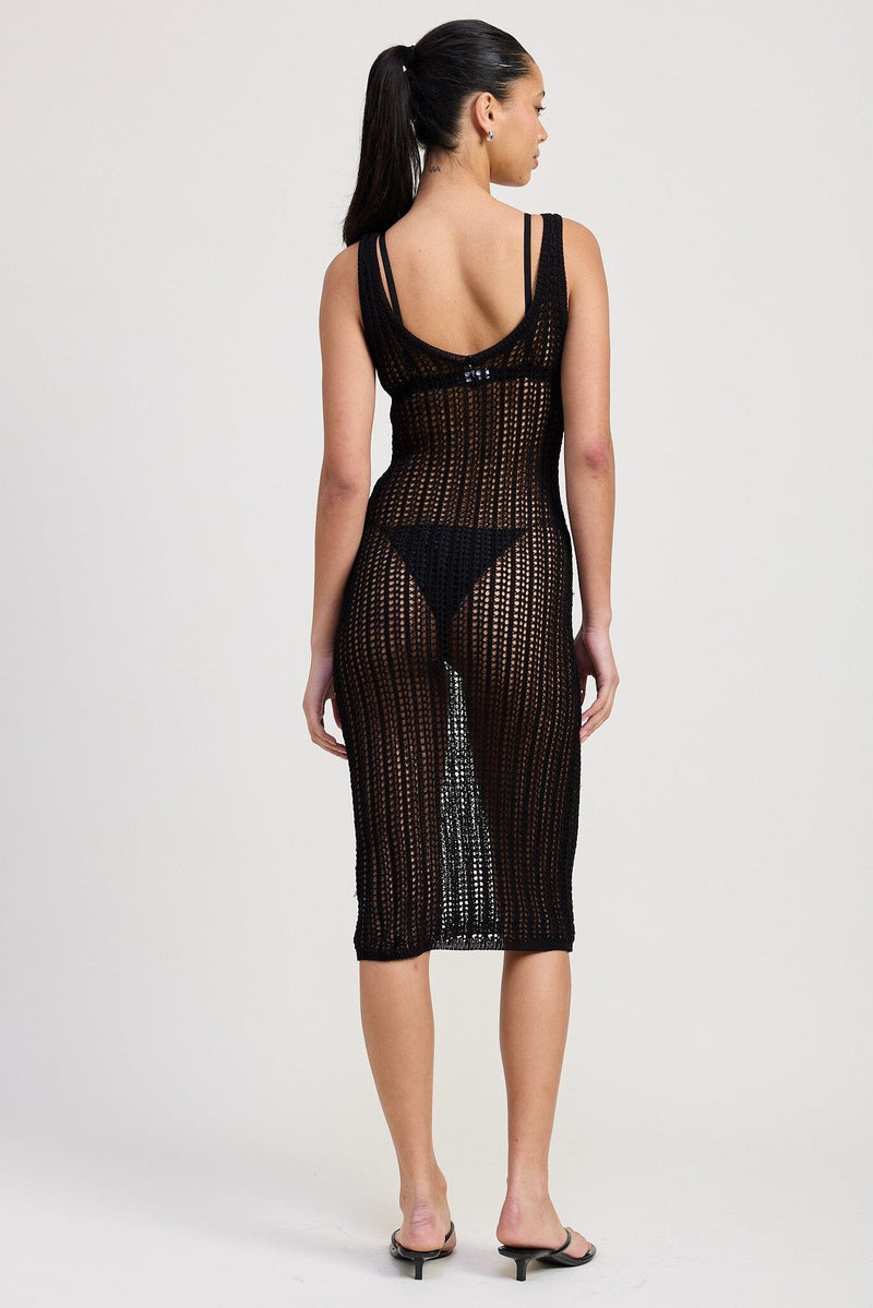 Kiana Crochet Beaded Cover Up-Dresses-Uniquities