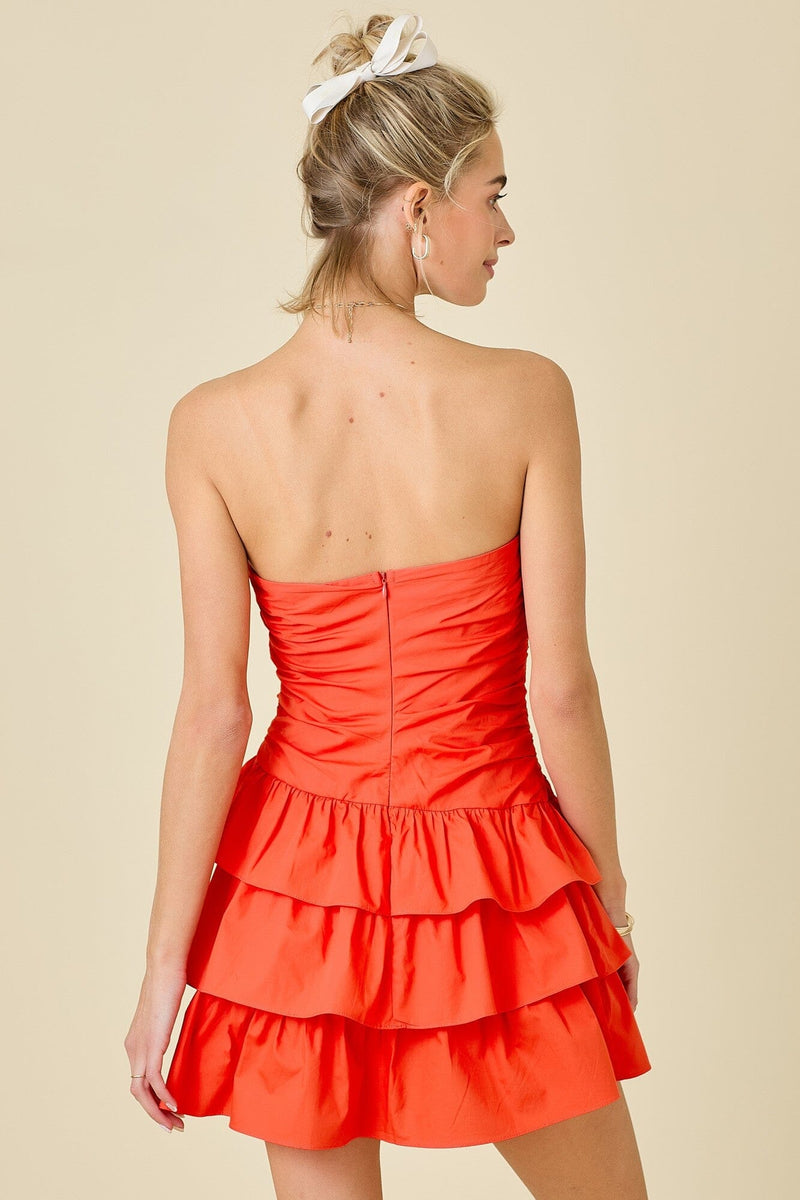 Amelia Tiered Poplin Romper-Jumpsuits & Rompers-Uniquities