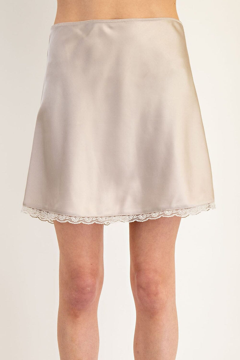 Lace Trim Mini Skirt-Bottoms-Uniquities