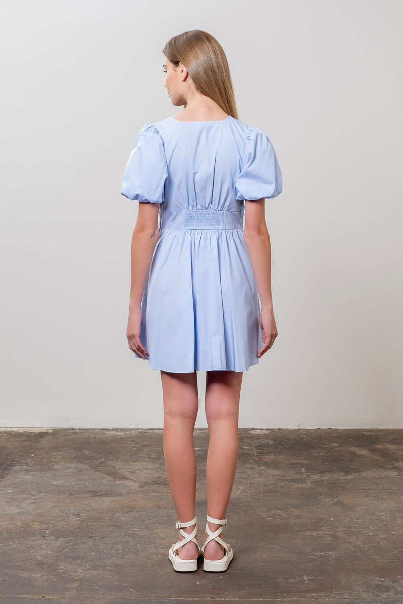 Kaitlyn Front Bow Mini Dress-Dresses-Uniquities