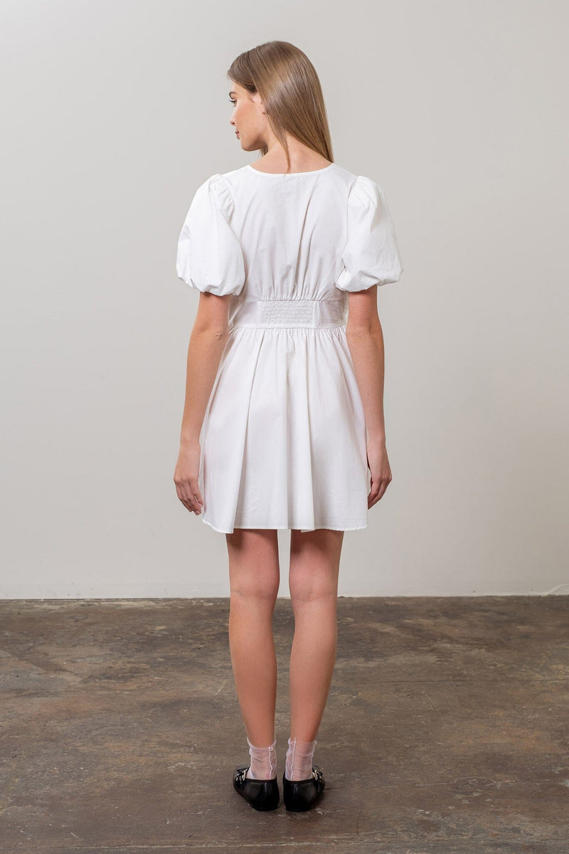 Kaitlyn Front Bow Mini Dress-Dresses-Uniquities