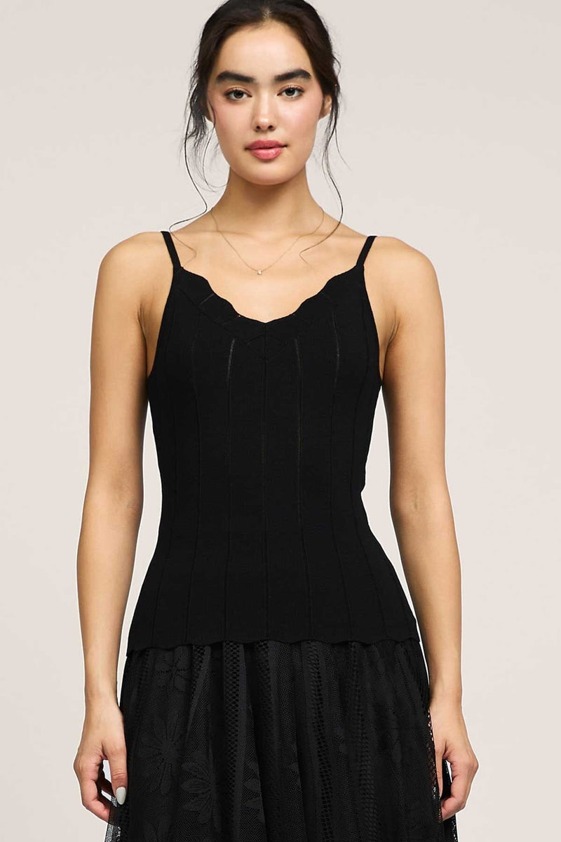 Tina Scallop Tank-Tops/Blouses-Uniquities