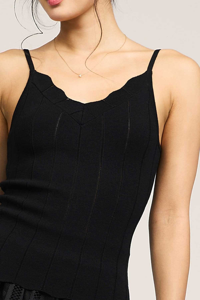 Tina Scallop Tank-Tops/Blouses-Uniquities