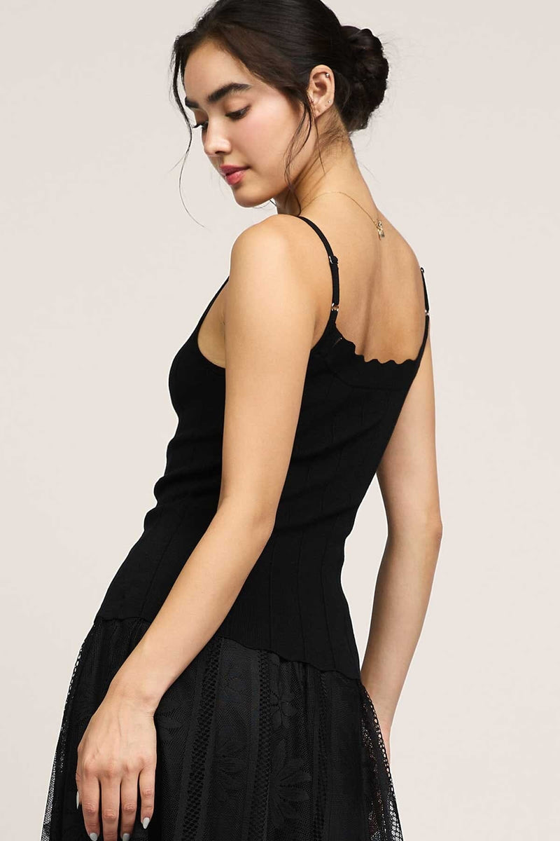 Tina Scallop Tank-Tops/Blouses-Uniquities