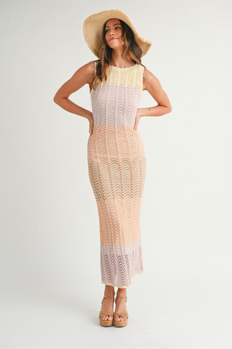Ellie Crochet Maxi Dress-Dresses-Uniquities