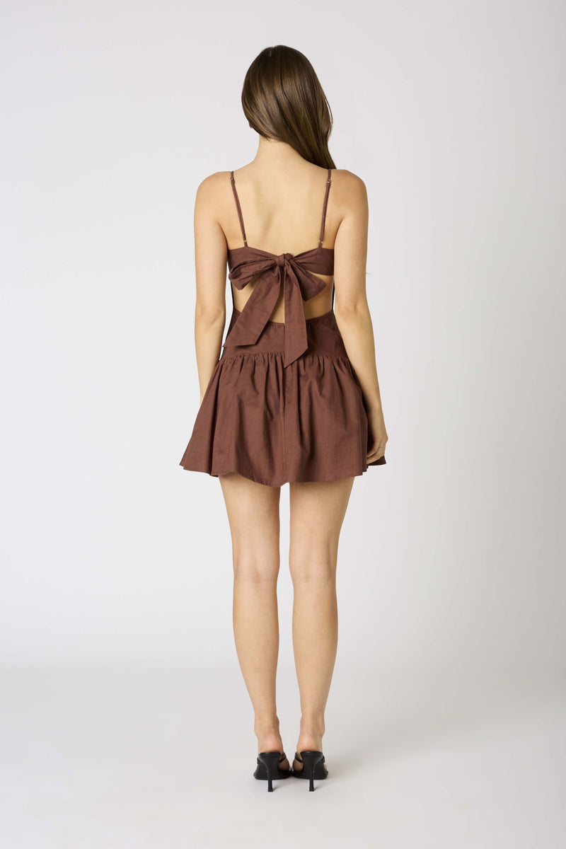 Drop Waist Back Tie Mini Dress-Dresses-Uniquities