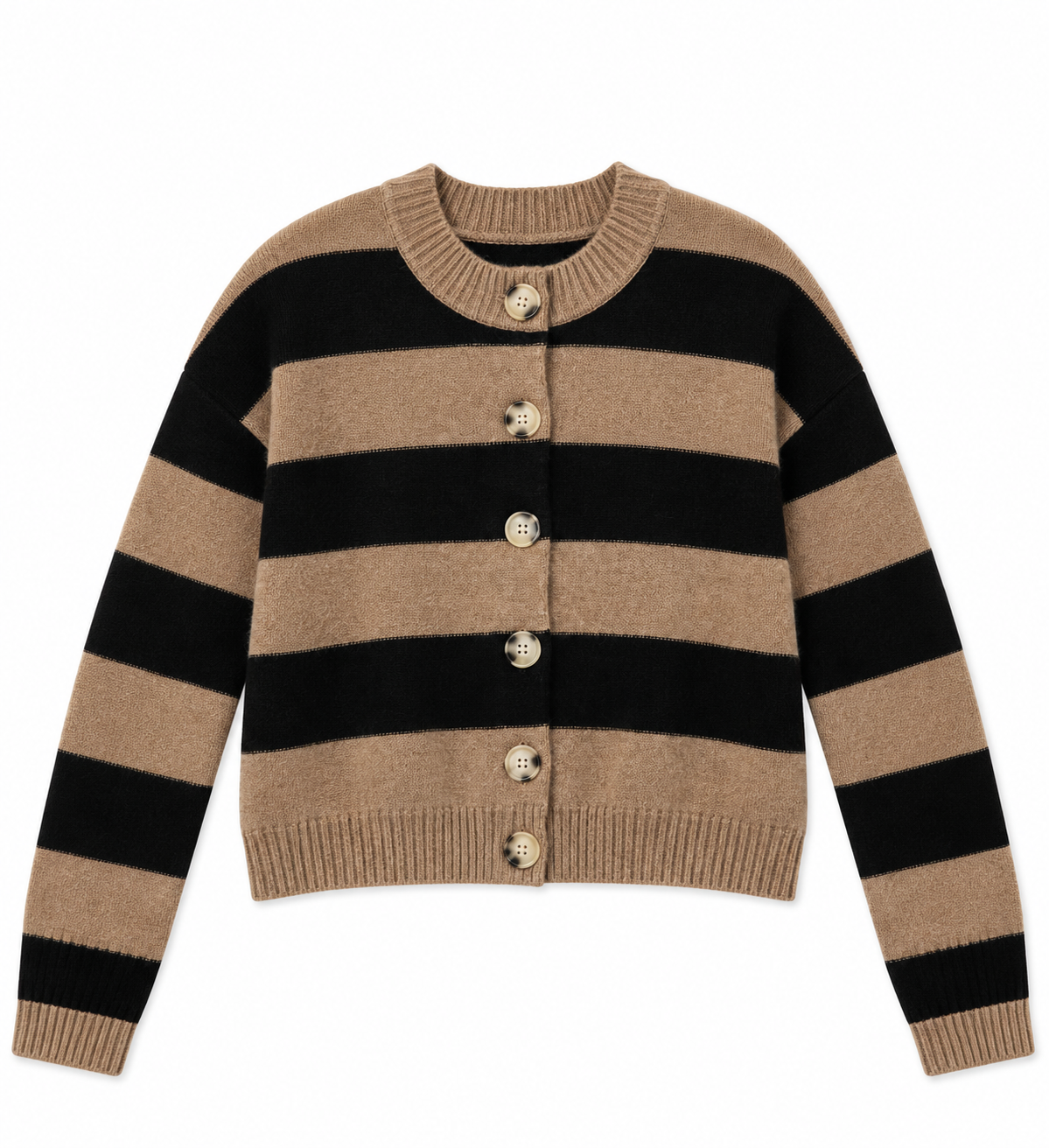 Nina Cashmere Striped Cardigan
