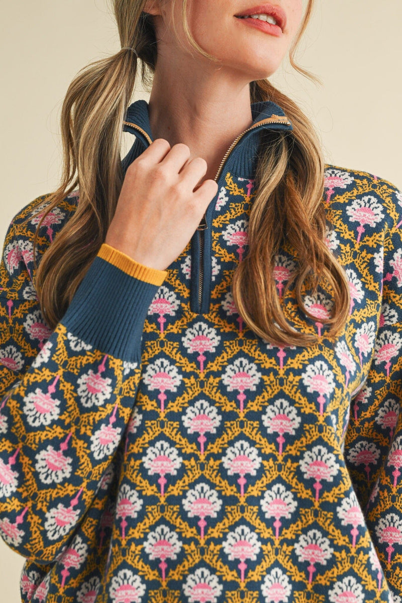 Harper Half Zip Sweater-Sweaters-Uniquities