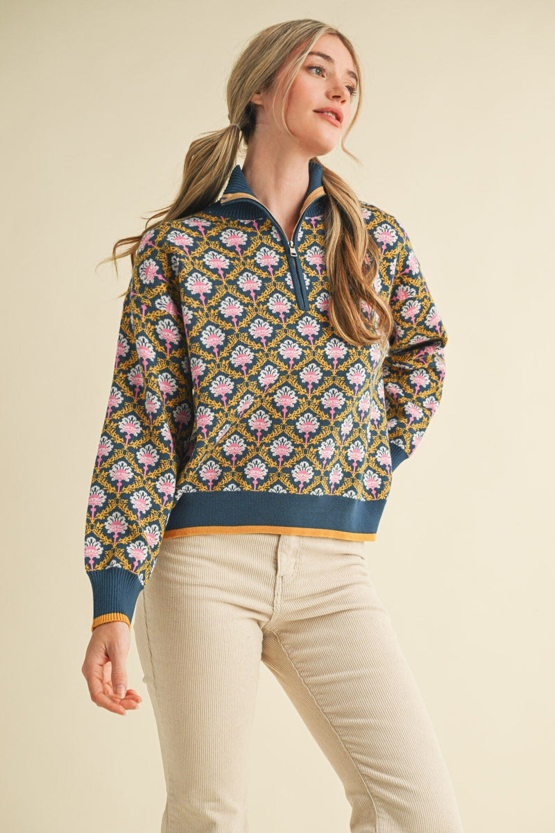 Harper Half Zip Sweater-Sweaters-Uniquities