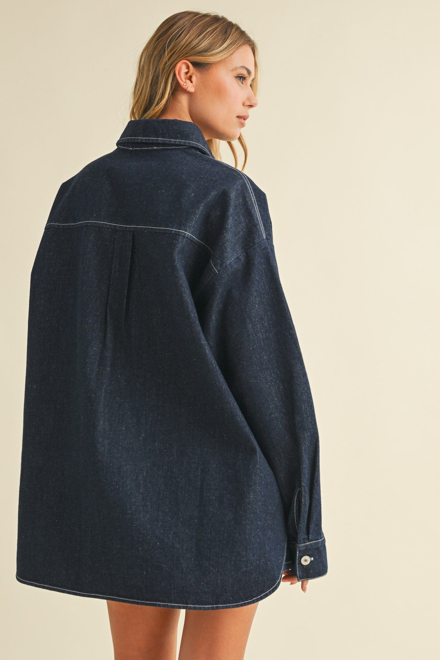 Scarlett Oversized Denim Shirt-Tops/Blouses-Uniquities