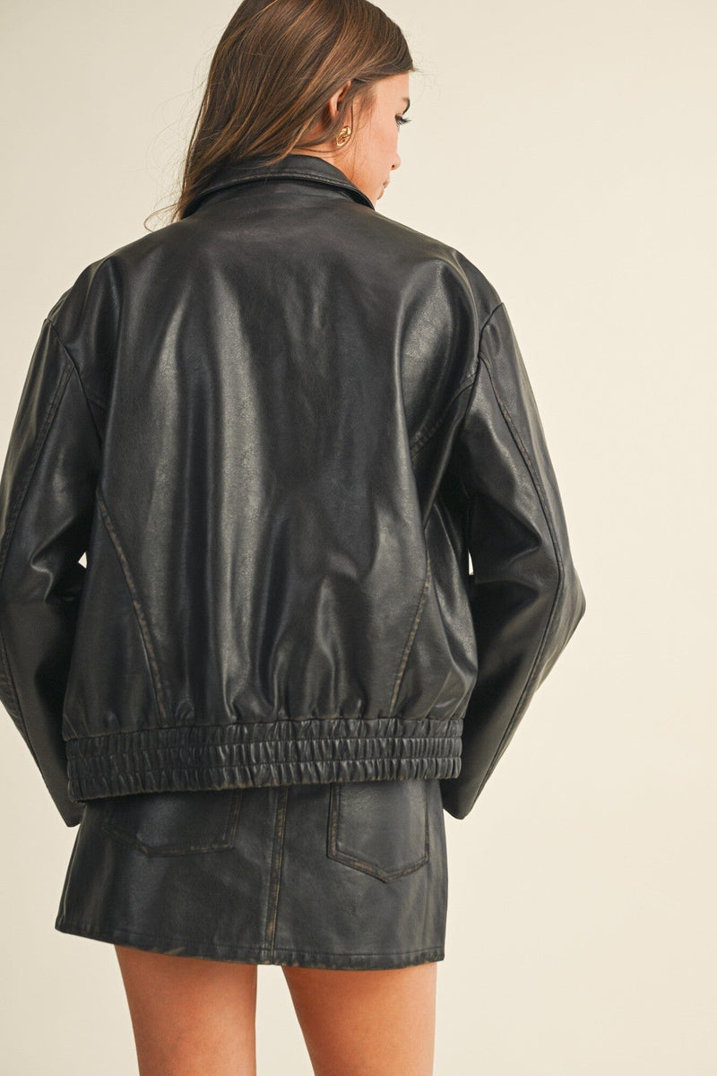 Wren Washed Leather Jacket-Jackets-Uniquities