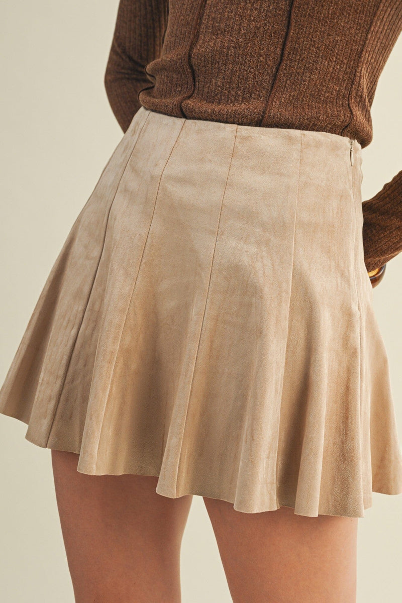 Ella Suede Skort-Bottoms-Uniquities