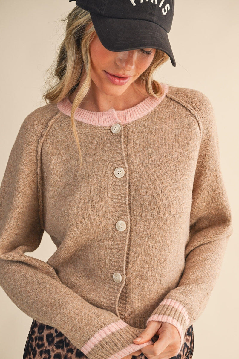 Annalise Two Tone Cardigan-Sweaters-Uniquities