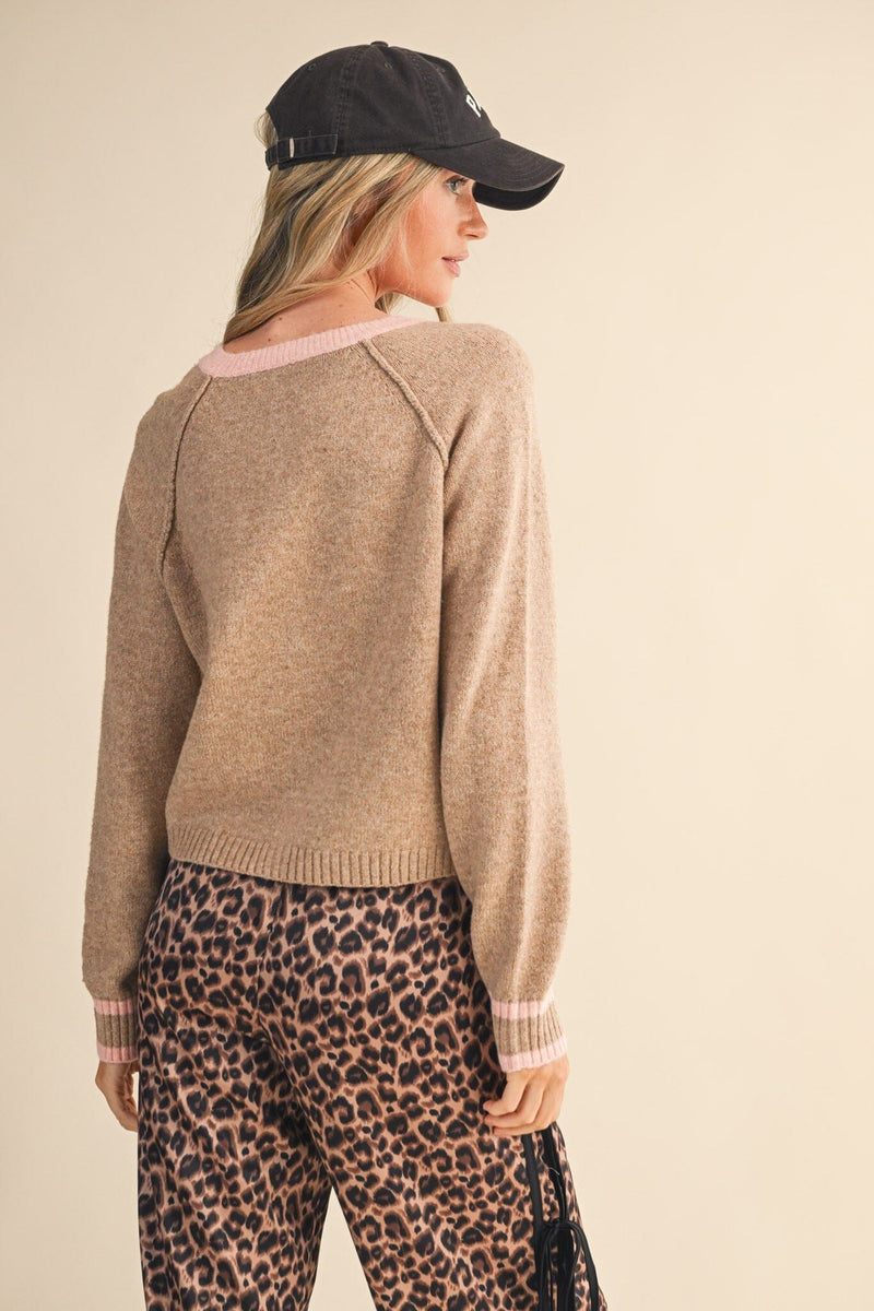 Annalise Two Tone Cardigan-Sweaters-Uniquities