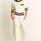 Elle Contrast Knit Top-Sweaters-Uniquities
