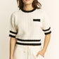 Elle Contrast Knit Top-Sweaters-Uniquities