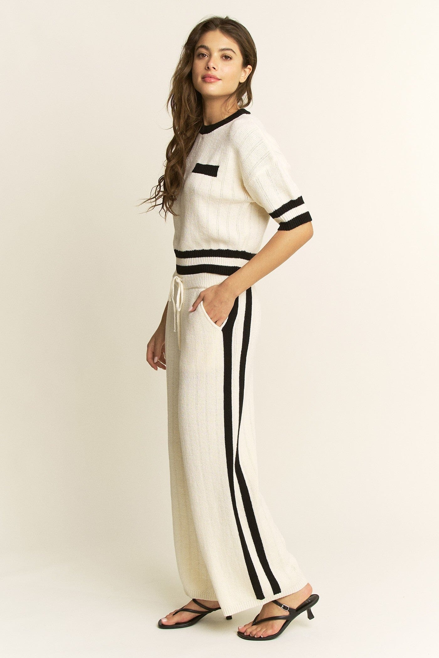 Elle Contrast Knit Pant-Bottoms-Uniquities