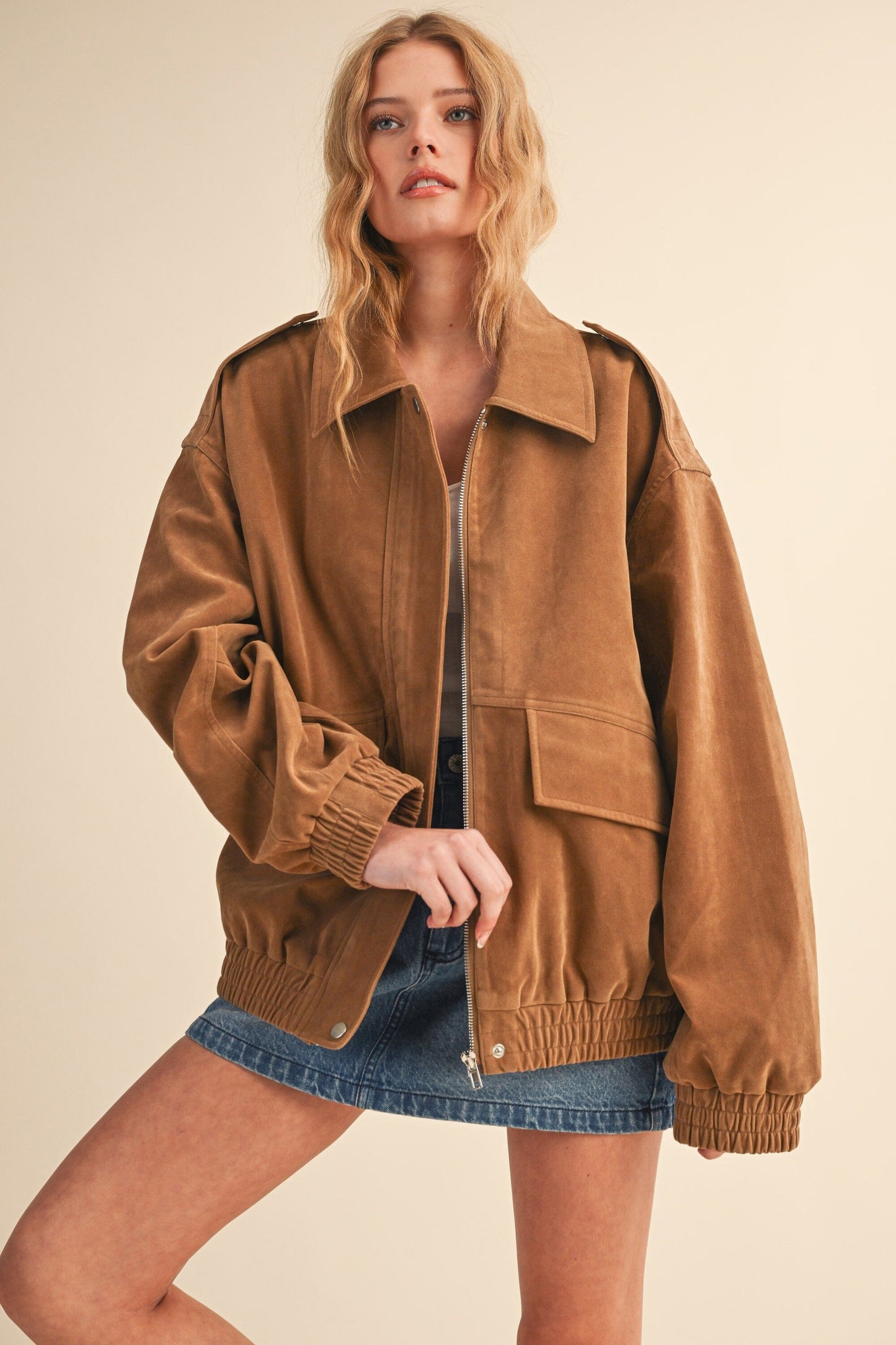 Jaelyn Suede Jacket-Jackets-Uniquities