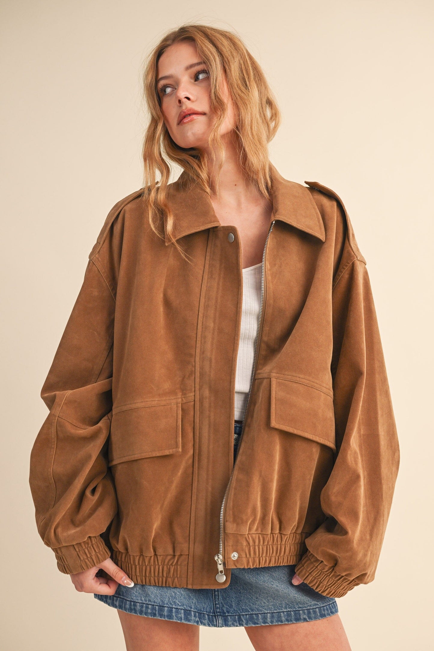 Jaelyn Suede Jacket-Jackets-Uniquities