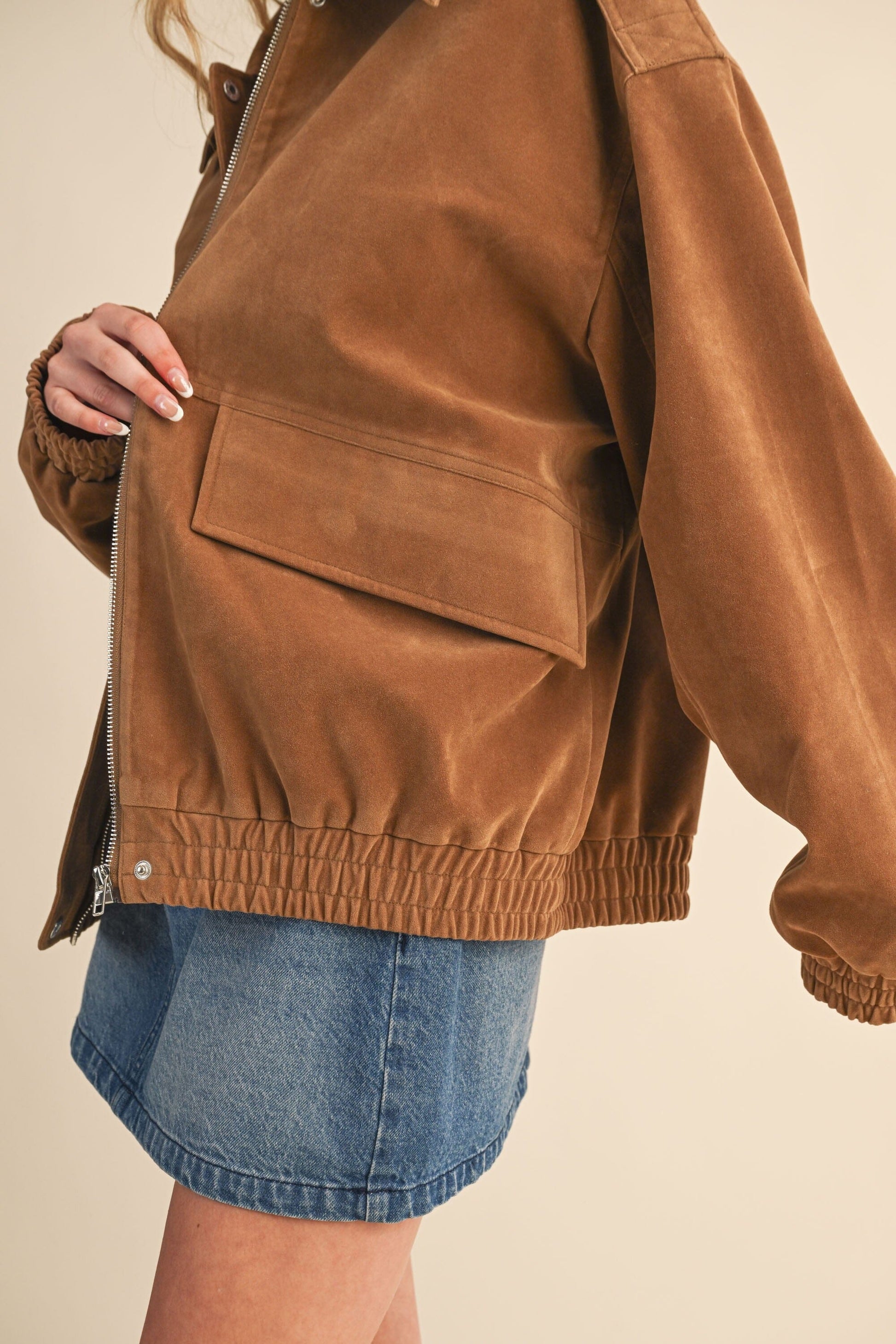 Jaelyn Suede Jacket-Jackets-Uniquities
