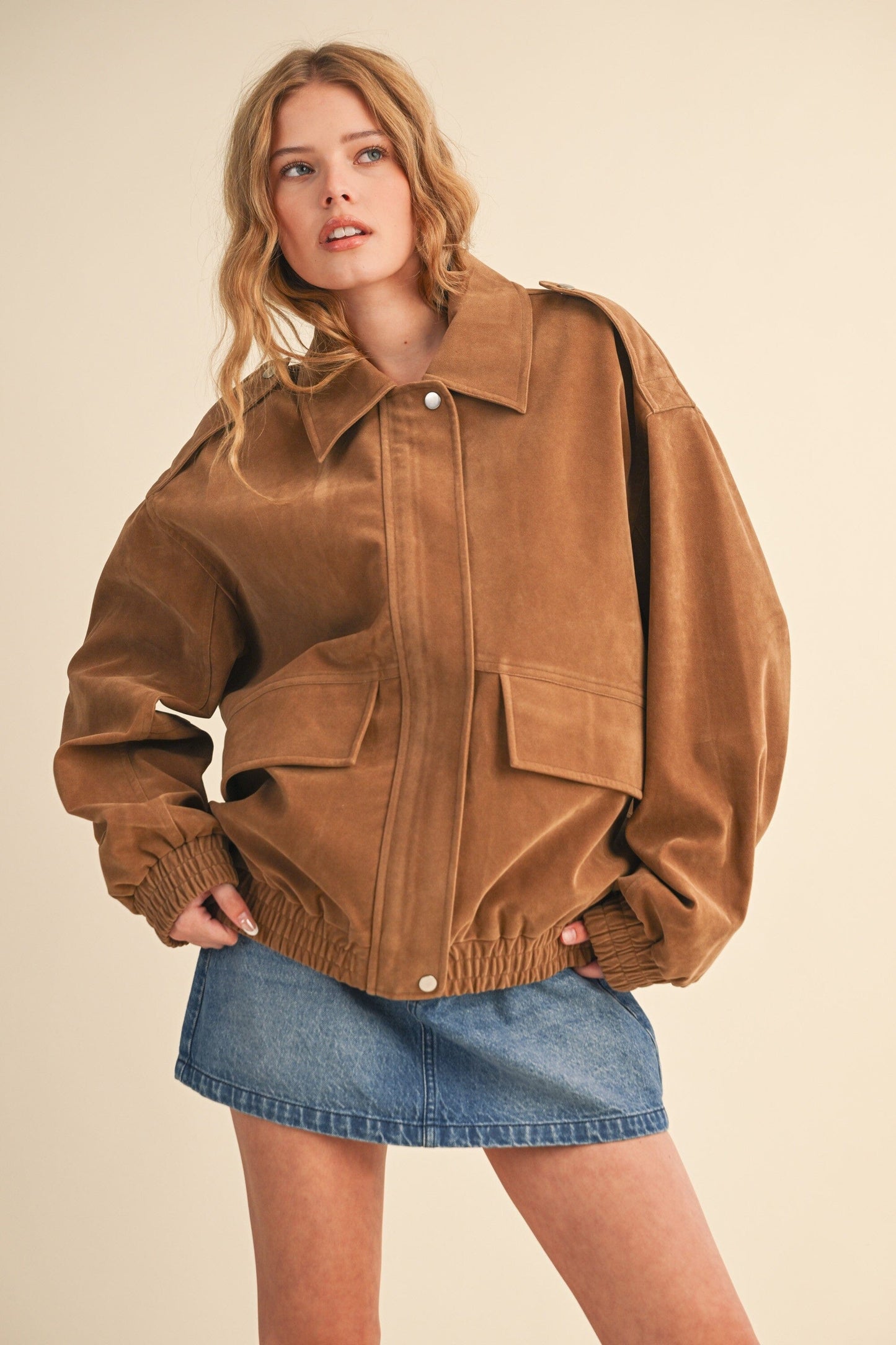 Jaelyn Suede Jacket-Jackets-Uniquities