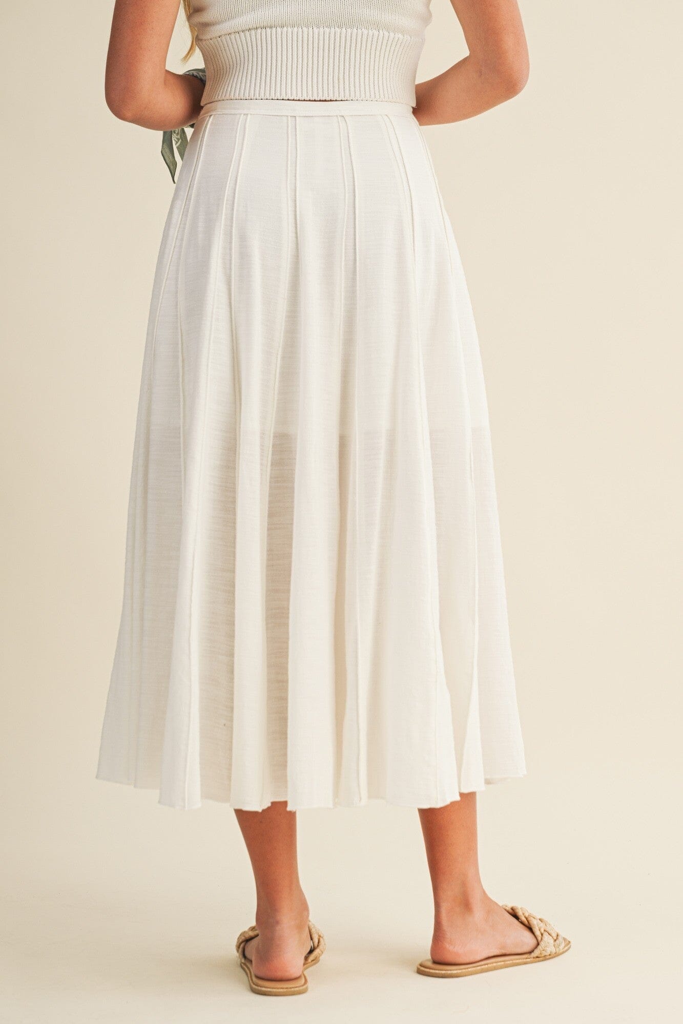 Elsie Pleated Seam Skirt-Bottoms-Uniquities