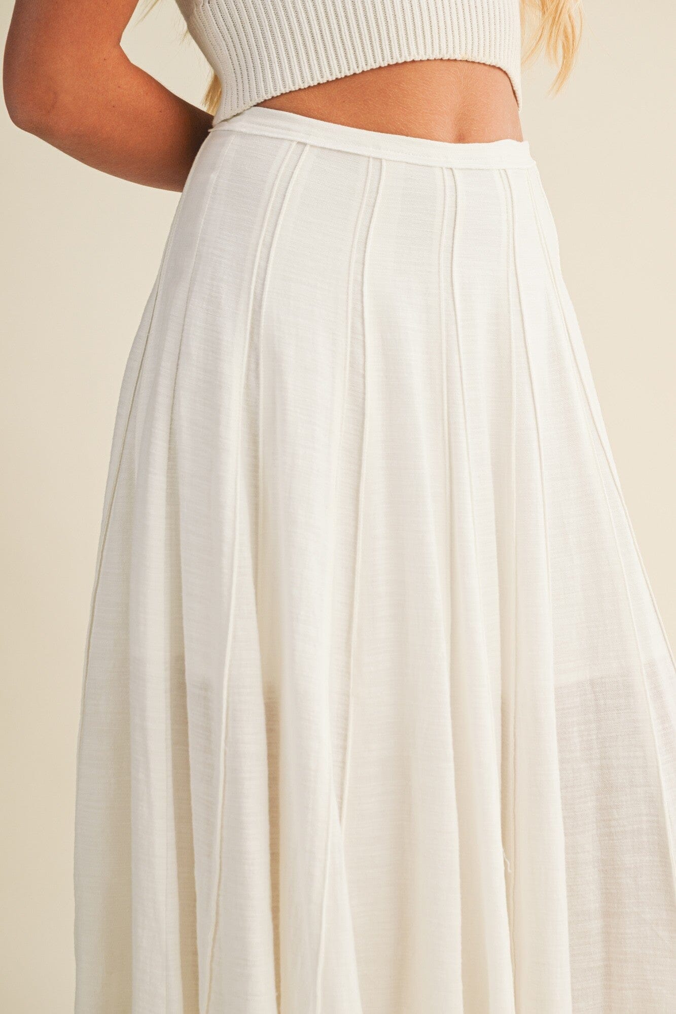 Elsie Pleated Seam Skirt-Bottoms-Uniquities