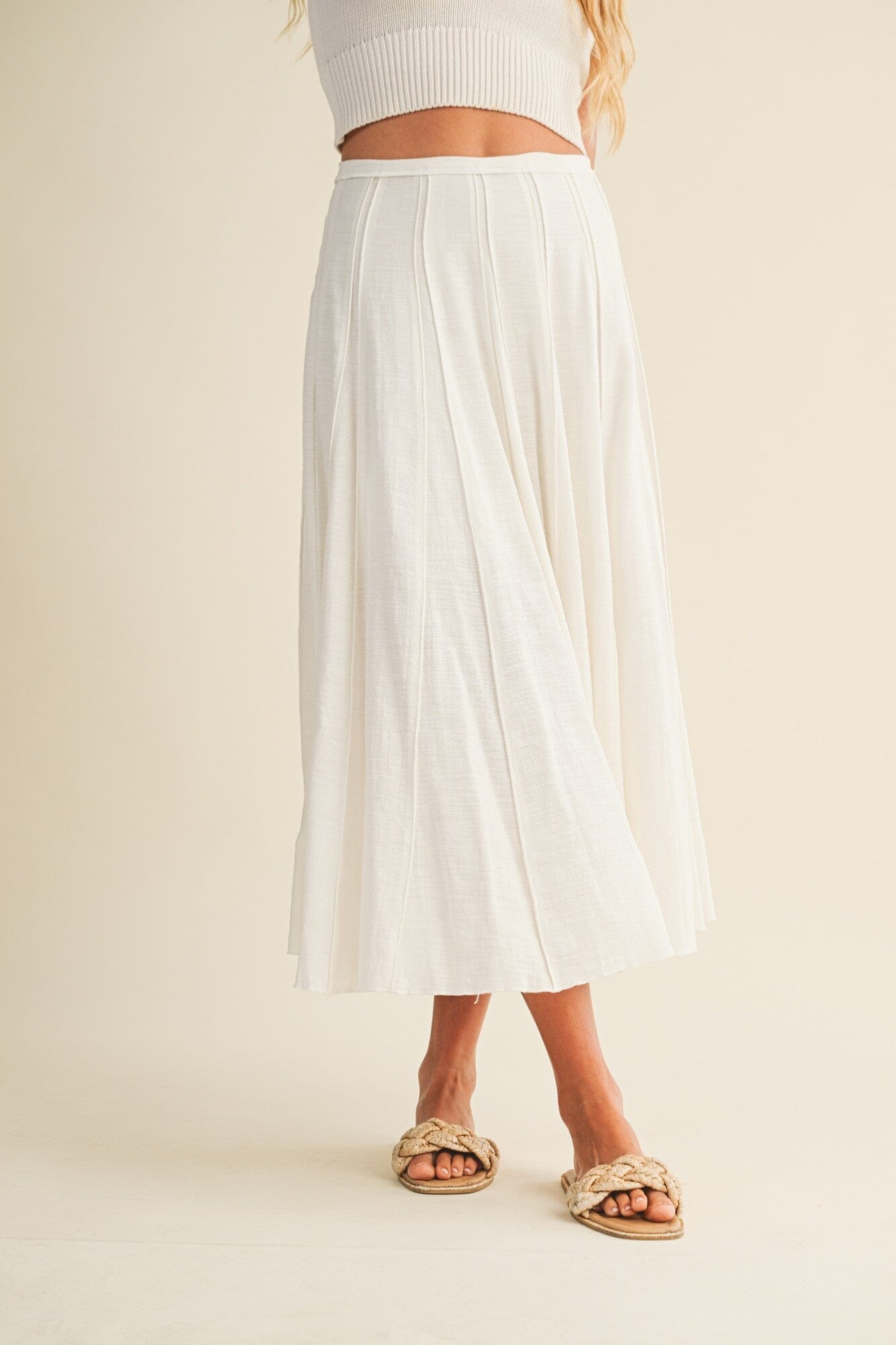 Elsie Pleated Seam Skirt-Bottoms-Uniquities