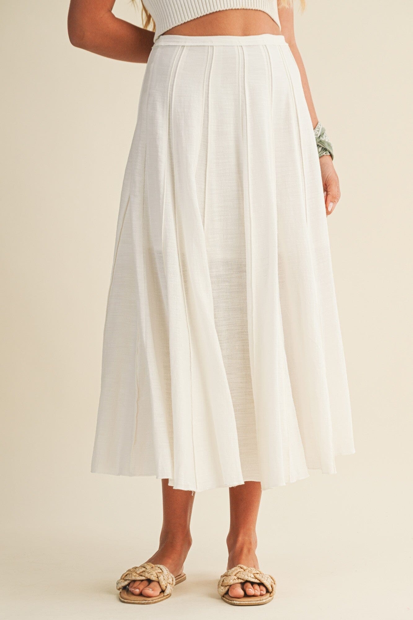 Elsie Pleated Seam Skirt-Bottoms-Uniquities