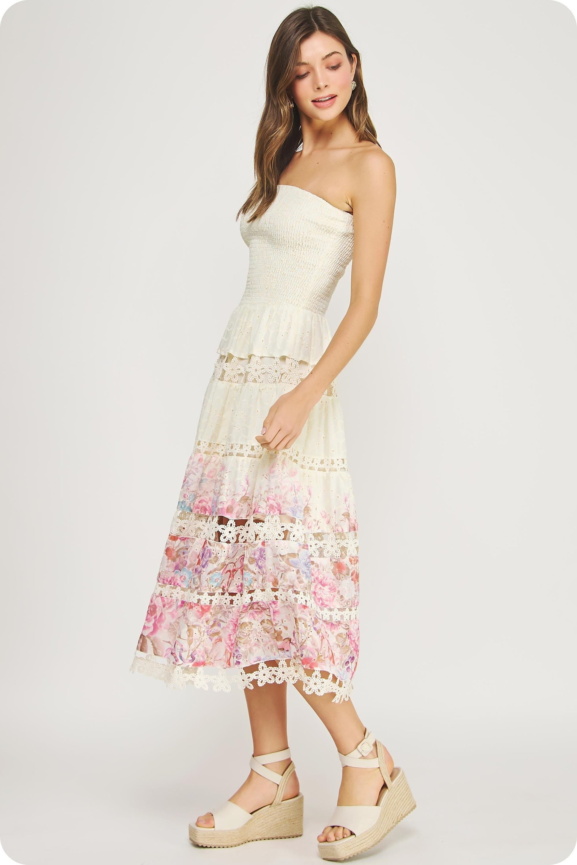 lillian midi dress Lilian Midi Dress L / BEIGE