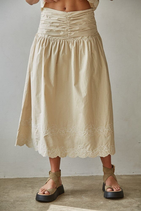 Marilyn Embroidered Skirt-Bottoms-Uniquities